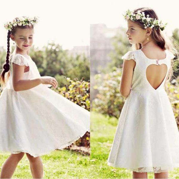 Ivory Lace Flower Girl Dress Infant Toddler Bridal Sash Can Be Custom